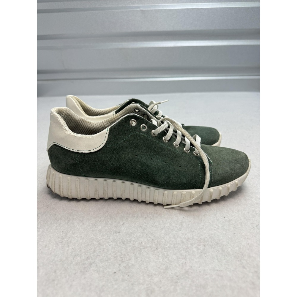 Hogan Suede Casual Shoes Mens Size 9 Green Lace Up Made In Italy Sneakers